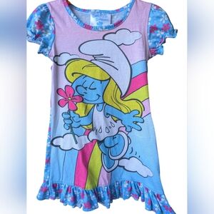 Rare Vintage The Smurfs Smurfette Nightgown Dress - Blue & Pink